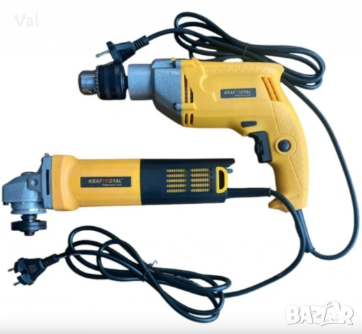 Комплект 2 в 1 бормашина и ъглошлайф на ток, снимка 3 - Бормашини - 53685725