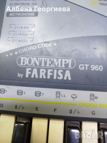 Синтезатор BONTEMPI  FARFISA GT 960, снимка 3 - Синтезатори - 53699083