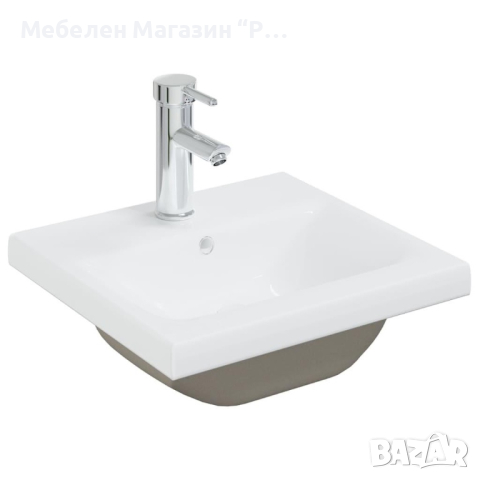 Шкаф за баня с вградена мивка, бяло и дъб сонома, ПДЧ   , снимка 8 - Шкафове - 44959285