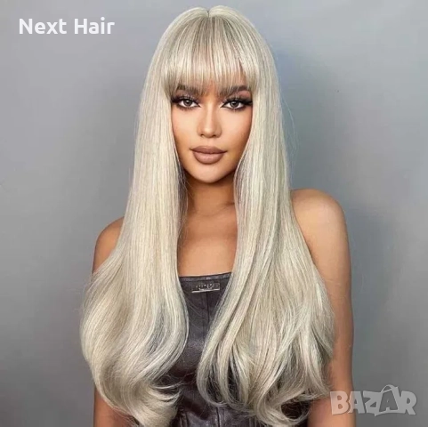 Перлено руса перука с бретон, снимка 6 - Аксесоари за коса - 52896253