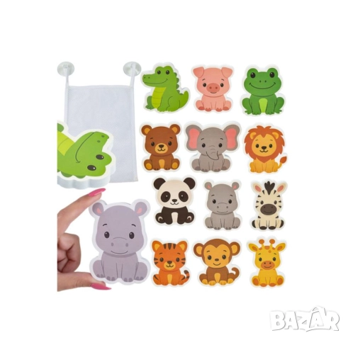 Пъзел за баня / Пъзел за вана / Бебешки пъзел - цветни животни от пяна