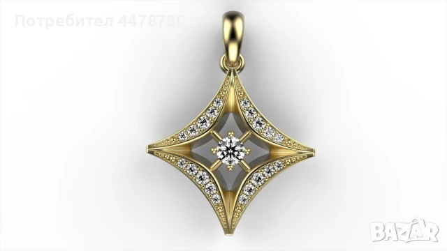 Висулка с Диаманти, снимка 2 - Колиета, медальони, синджири - 50497416