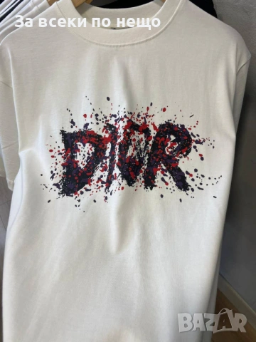 Christian Dior Мъжка Бяла Тениска👕Мъжка Блуза С Къс Ръкав В Бял Цвят Кристиян Диор Код MensPoint28, снимка 2 - Тениски - 53716060