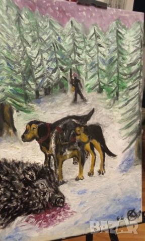 Маслена картина " Ловен успех"