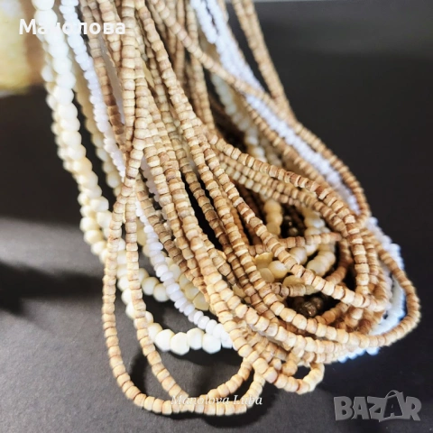 Асиметрична огърлица с маниста от дърво, кост и метал., снимка 6 - Колиета, медальони, синджири - 53568592