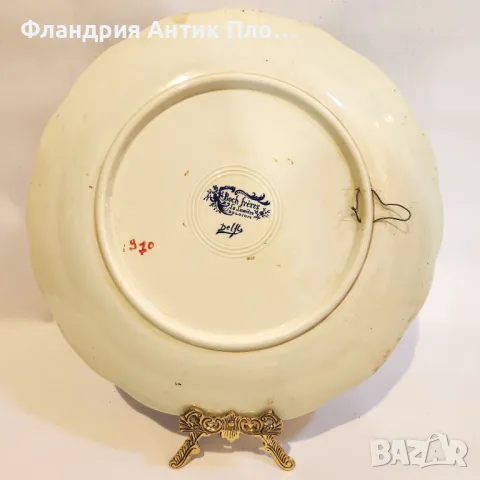 Delft керамична чиния, подписана Bock Frères, снимка 3 - Декорация за дома - 49099844