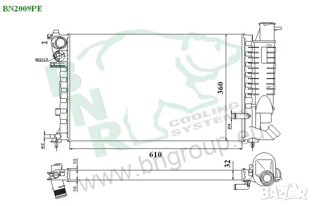 Воден радиатор BNR за CITROEN,PEUGEOT BN2009, снимка 3 - Части - 14415983