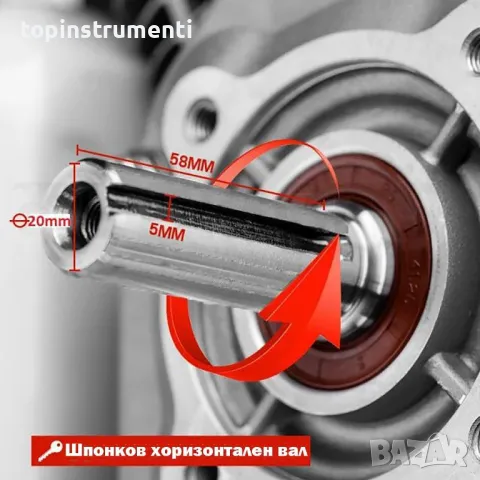 Бензинов двигател за мотофрези, генератори, помпи, 7 к.с. 208 cm3, 4-тактов (010537), снимка 4 - Градинска техника - 47198117