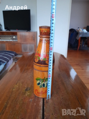 Стара дървена кутия за бутилка,шише Сливова, снимка 3 - Други ценни предмети - 52310682