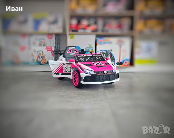 ТОП ЦЕНА!НОВО!Акумулаторна кола VW Drift PINK с 12V батерия,функция дрифт 