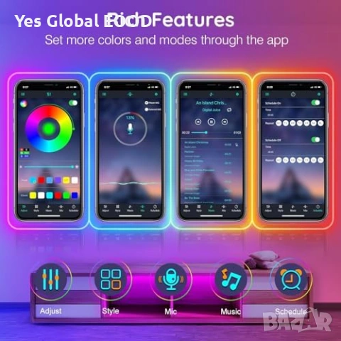 AILBTON RGB неон LED лента 30м App IP65, снимка 7 - Лед осветление - 53983223