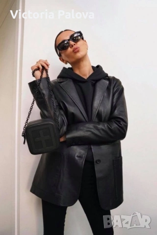 Луксозно пролетно яке/манто от мека агнешка кожа, снимка 16 - Якета - 53981857