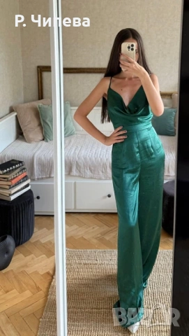 Сатенен гащеризон в горскозелено