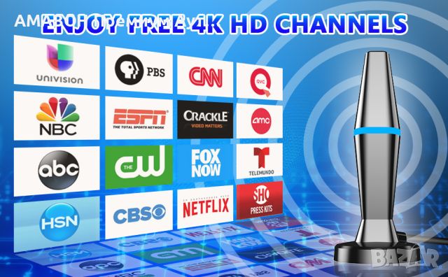 2024 г. цифрова HDTV антена за Smart TV/силна магнитна основа/HDTV антена за безплатни местни канали, снимка 11 - Приемници и антени - 45973222