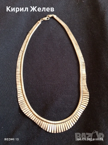 Винтидж сребърно колие тип яка стил КЛЕОПАТРА ювелирна изработка 52388, снимка 2 - Колиета, медальони, синджири - 53004436