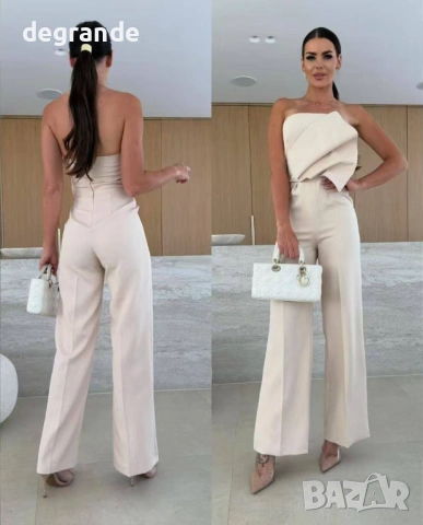 ♦️ Стилен Дамски Гащеризон в ЧЕРНО БЯЛО БЕЖОВО СИНЬО РОЗОВО, снимка 4 - Гащеризони - 53882353