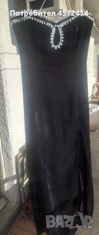 Класическа, черна рокля и дамско сако в оранжев цвят.  S. , снимка 4 - Рокли - 51456626