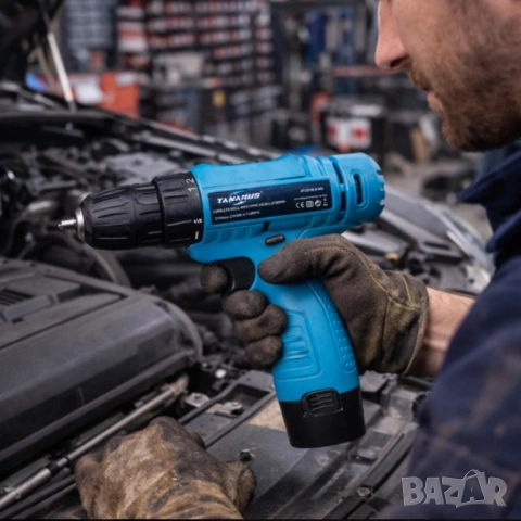 Комплект безжичен винтоверт с Led осветление, 2 батерии и куфар - всичко под ръка, снимка 2 - Винтоверти - 53663139