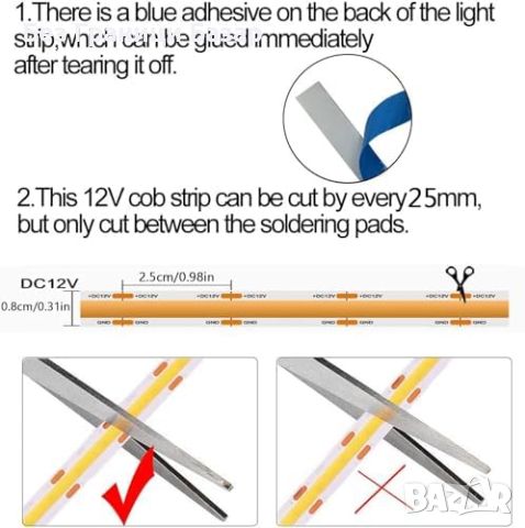 Нова LED лента WSALTE 5M, гъвкава, 3000K, CRI 90+, за домашно осветление, снимка 6 - Лед осветление - 46604798