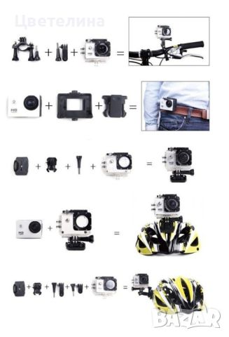 Екшън камера SPORTS CAM, водоустойчива, 4K HD, снимка 4 - Камери - 45916983