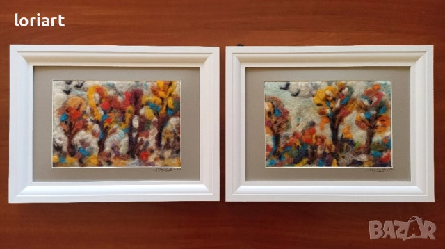 Златна есен/вълнена живопис/плъст