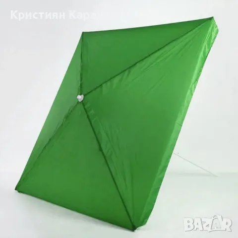 Правоъгълен градински чадър, зелен, 240x260 см, снимка 4 - Градински мебели, декорация  - 49733042