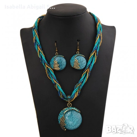 Бижутерийни комплекти, бохемски стил, пръстен, колие, гривна и обеци, снимка 3 - Бижутерийни комплекти - 48549460