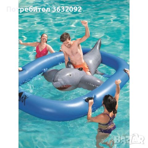 Надуваема играчка за плуване “Акула” 310 х 213 см, снимка 1 - Водни спортове - 45684102