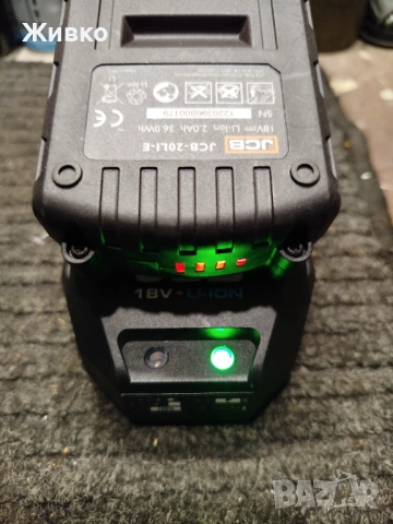 к-т JCB батерия 18V li-ion 2Ah и зарядо 2.4A НОВИ, снимка 8 - Други инструменти - 54151594