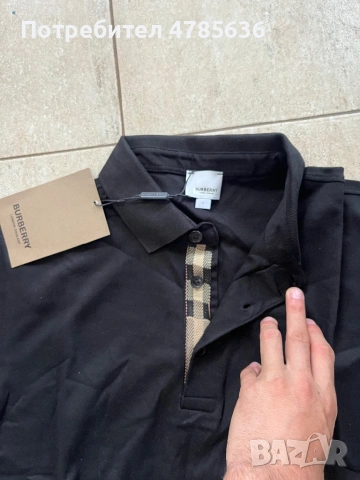 Тениска с яка на Burberry размер L , снимка 2 - Тениски - 54255578