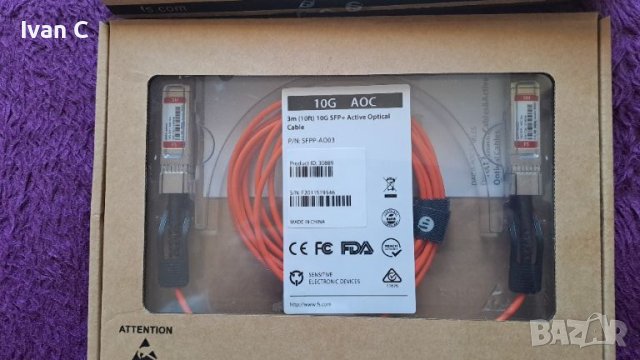 FS 10G SFP+ Active Optical Cable - Активен Оптичен Кабел, снимка 2 - Кабели и адаптери - 45155076