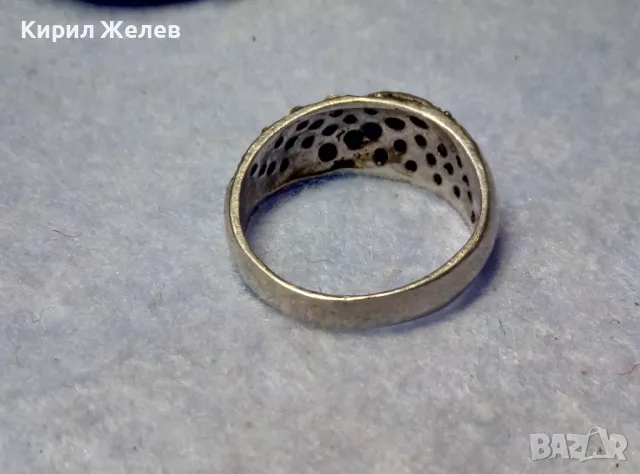 СТАР СКЪПОЦЕНЕН СРЕБЪРЕН ПРЪСТЕН СРЕБРО 925 с ИСКРЯЩИ ФАСЕТИРАНИ ЦИРКОНИ 48652, снимка 11 - Пръстени - 50354713
