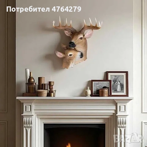 ново Пано За Стена -  Елен - Декорация за Камина Еленчета 35см