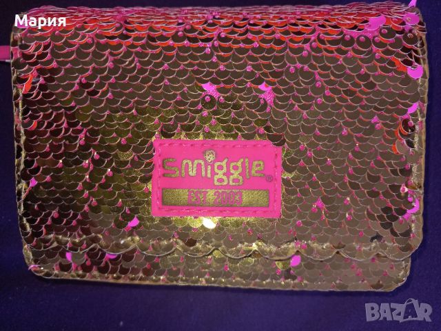 Чанта (портмоне) розова със златисти пайети с 5 отделения, снимка 5 - Чанти - 45804993