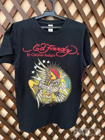 Мъжка тениска Vintage Ed Hardy — размер М, снимка 1 - Тениски - 46470492