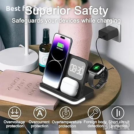 Зарядна станция за множество  устройства HORLLM, снимка 3 - Безжични зарядни - 50129088