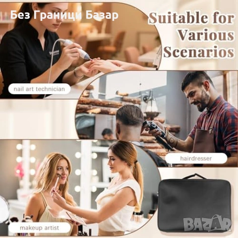 Нова Голяма Козметична Чанта Органайзер с Регулируеми Отделения за грим, снимка 4 - Други - 53839066