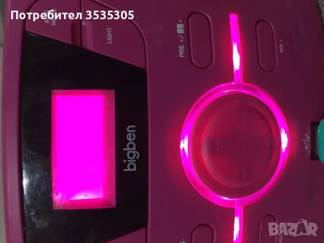 Портативно FM радио Bigben CD61USB, CD плейър, LCD дисплей, розово, снимка 7 - Радиокасетофони, транзистори - 48446311