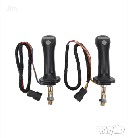 КОМПЛЕКТ 2 Дръжки за джойстик за багер, 6 пина, алуминий, черни