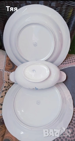 Сосиера и две чинии Синя роза , снимка 3 - Чинии - 54016884