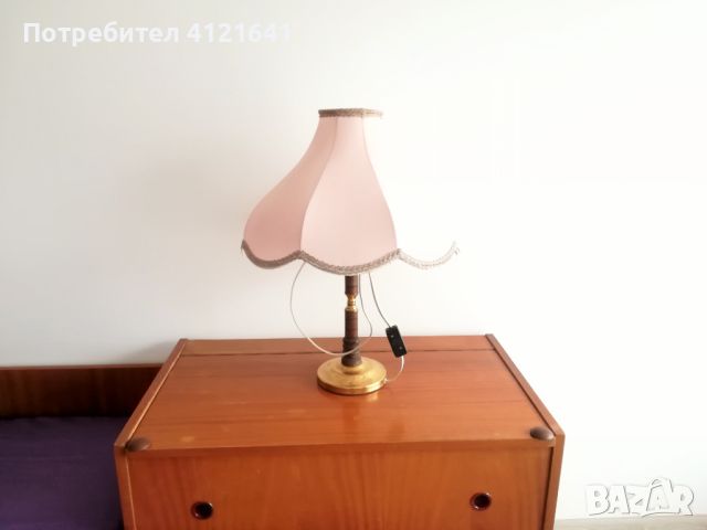 Аристократичен лампион с мраморна стойка и настолна лампа с копринени абажури, снимка 4 - Настолни лампи - 46110789
