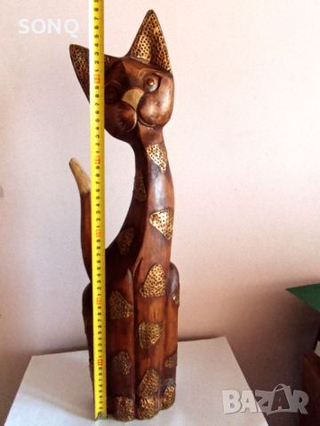Страхотна Голяма Стара Дървена Фигура-Котка, снимка 10 - Декорация за дома - 45115935
