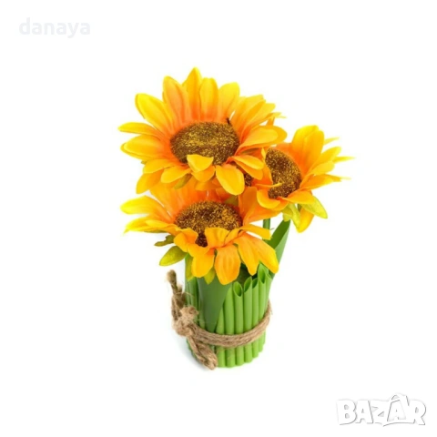 6543 Изкуствени слънчогледи букет декоративни цветя, 19 см