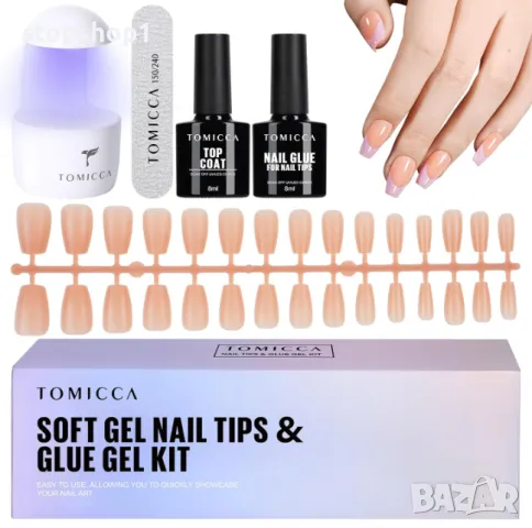 TOMICCA Soft Gel Nail Tips Комплект гел нокти, снимка 2 - Други - 48718898