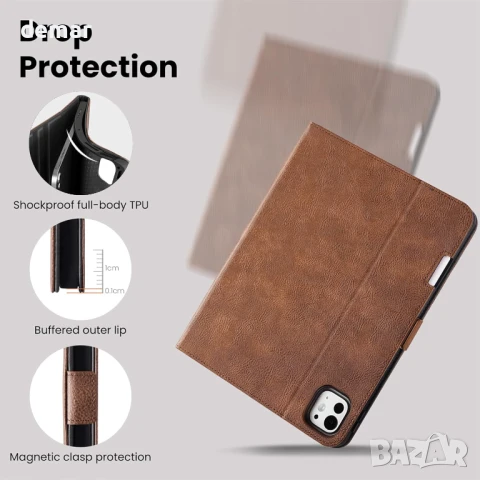 Ръчно изработен калъф AsileCuir за iPad Pro 13 инча M4 2024 A2925 A2926 A3007 с джоб, снимка 9 - Калъфи, кейсове - 51104794