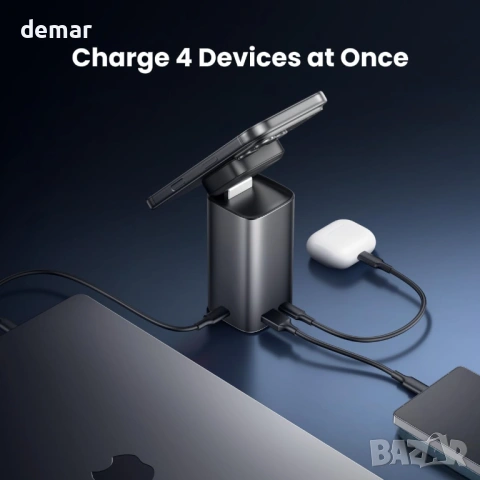 Външна батерия Sharge Magsafe 2 в 1, 15000mAh/55.5Wh, Qi2 15W, снимка 6 - Външни батерии - 53635873