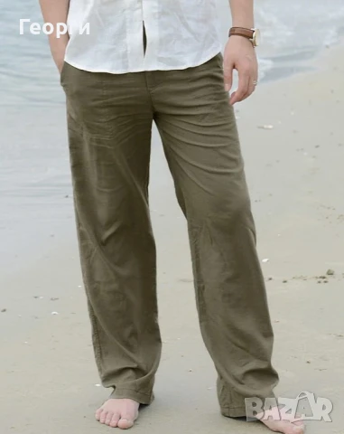Летен панталон в стил бизнес-кежуал, памук+лен., снимка 2 - Панталони - 51251573