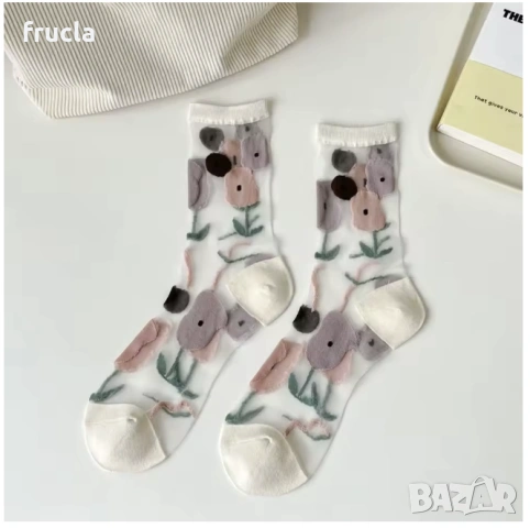 Пролетни Чорапи от Тюл, снимка 3 - Дамски чорапи - 53947931