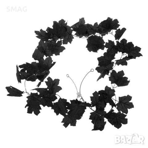 Halloween / Хелоуин гирлянд с черни листа и цветни LED светлини, 2 м_1255743, снимка 3 - Декорация за дома - 52024547