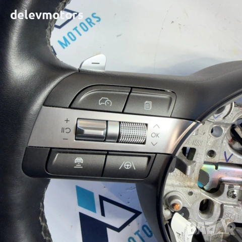 56100DF540NNB кожен мултифункционален волан с пера от Hyundai Kona SX2 1.6 GDI Hybrid, двигател G4LL, снимка 6 - Части - 54073651